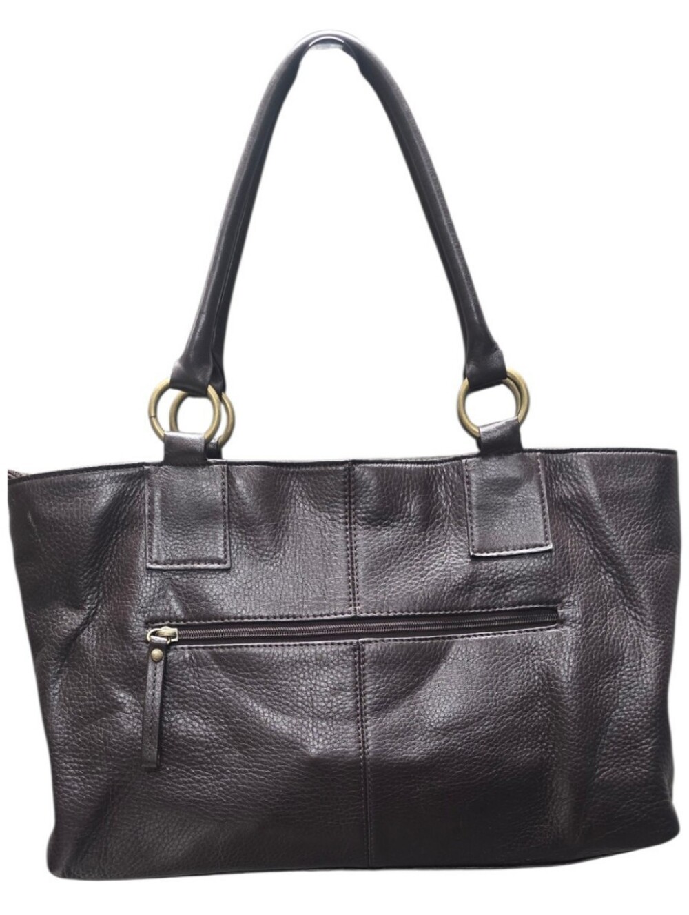 HOBO Large Chocolate Brown Pebbled Leather Satchel Tote Vintage Bag